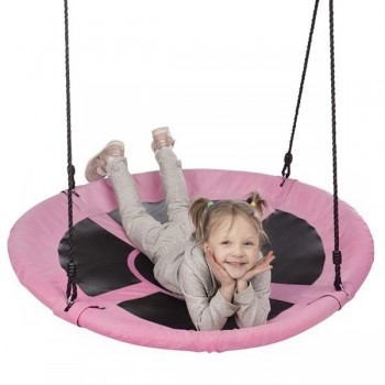 Huśtawka bocianie gniazdo 100 cm różowa NB5031 - Nils