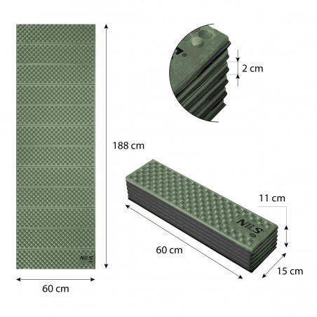 NC1768 zielona karimata składana 188cm