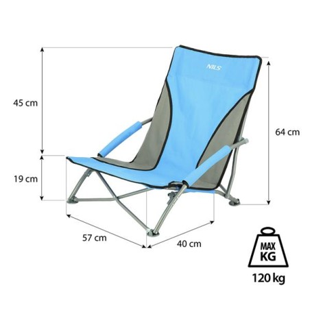 Krzesło plażowe NC3035 niebieskie