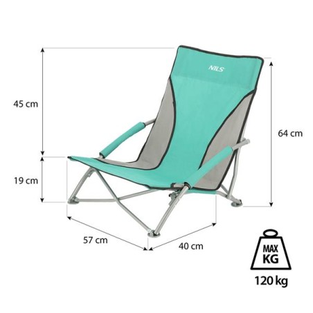 Krzesło plażowe NC3035 zielono-szary